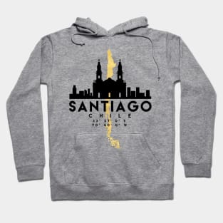 Santiago Chile Skyline Map Art Hoodie